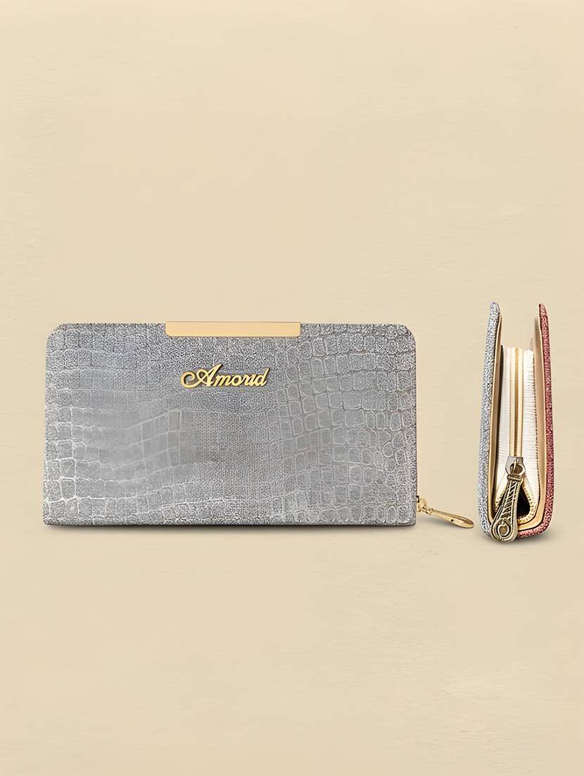 women textured structured clutch - 22354311 -  Standard Image - 1