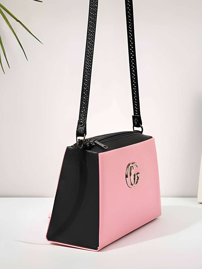 women solid sling bag with adjustable strap