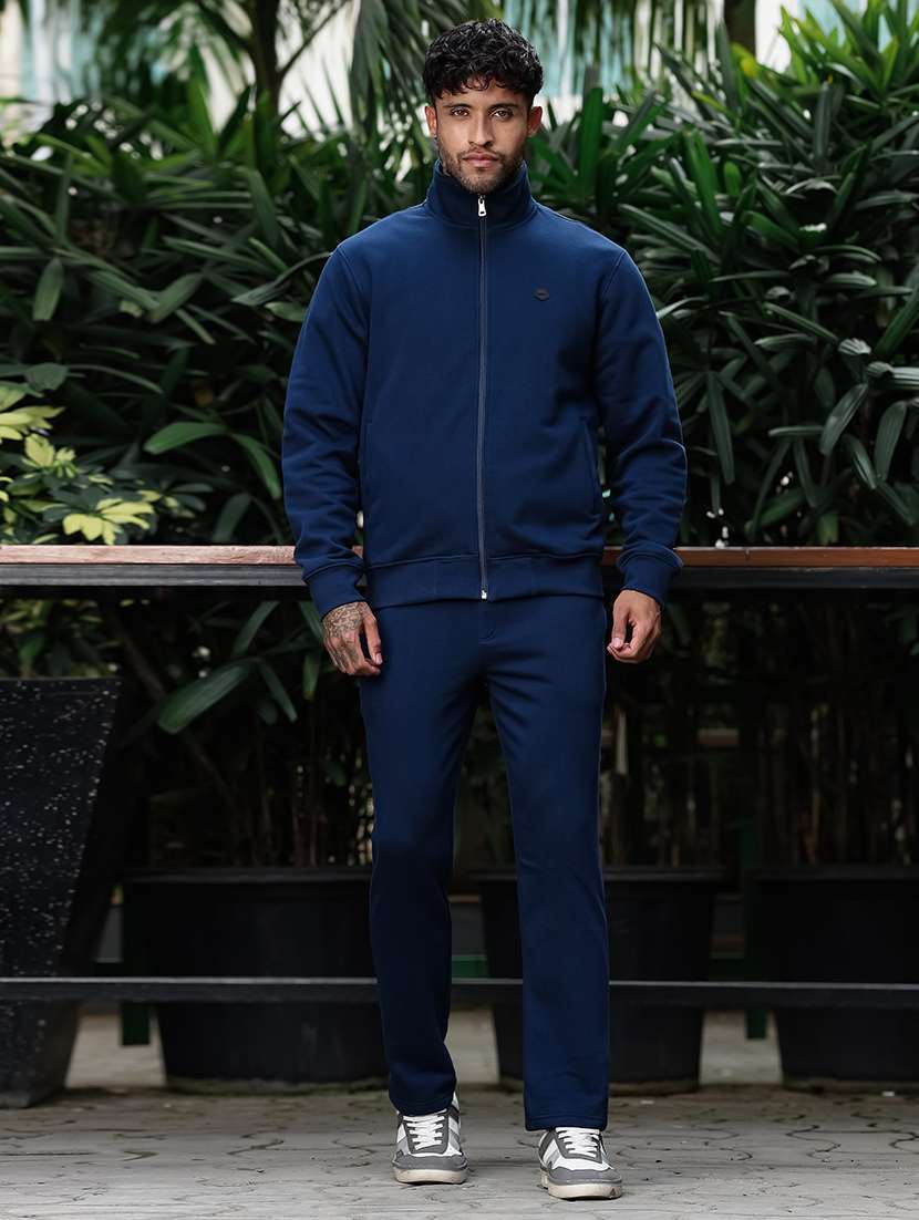 men solid long sleeve full length track suit - 22354341 -  Standard Image - 1