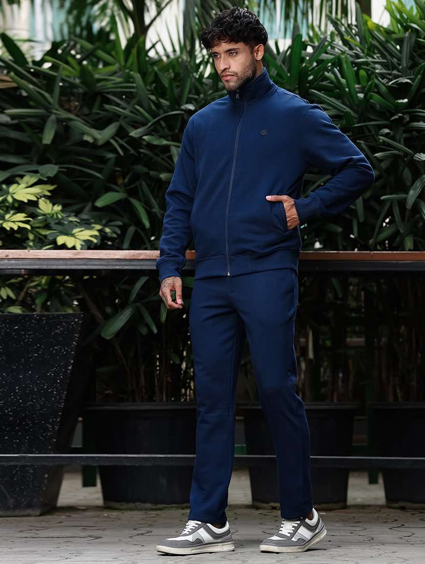 men solid long sleeve full length track suit - 22354341 -  Standard Image - 4