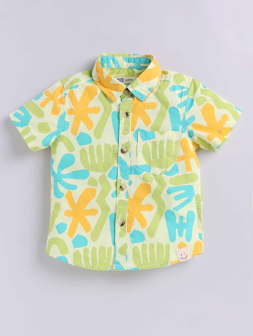 boys printed collared short sleeve shirt - 22354399 -  Standard Image - 1