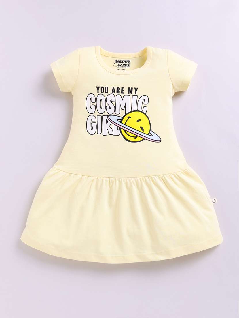 girls printed short sleeve tiered frock - 22354484 -  Standard Image - 1