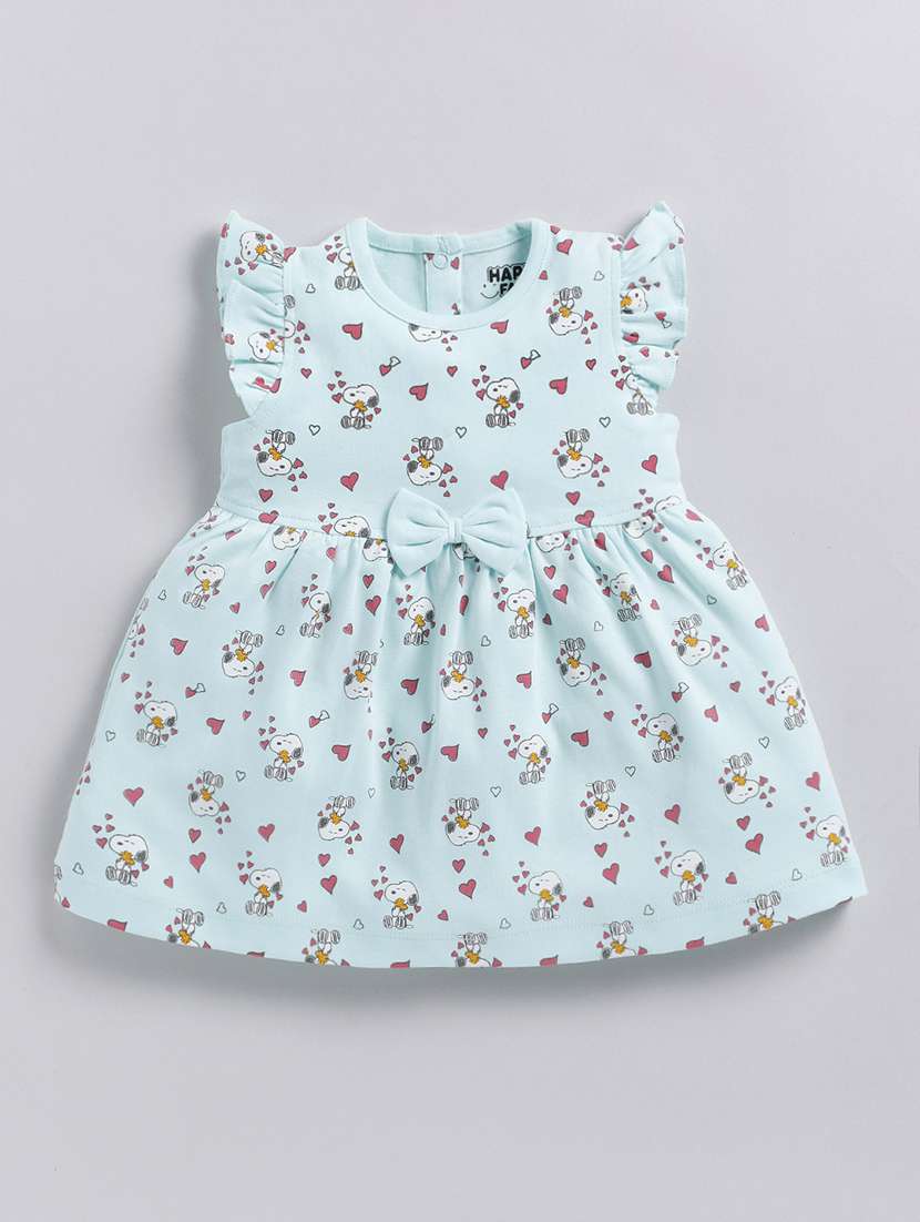 girls printed sleeveless fit and flared dress - 22354493 -  Standard Image - 1