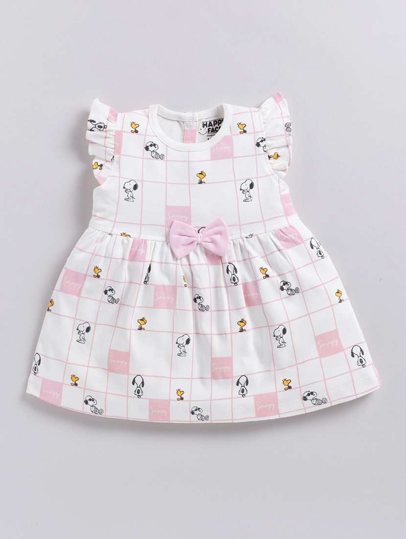 girls printed ruffle sleeve flared frock - 22354496 -  Standard Image - 1