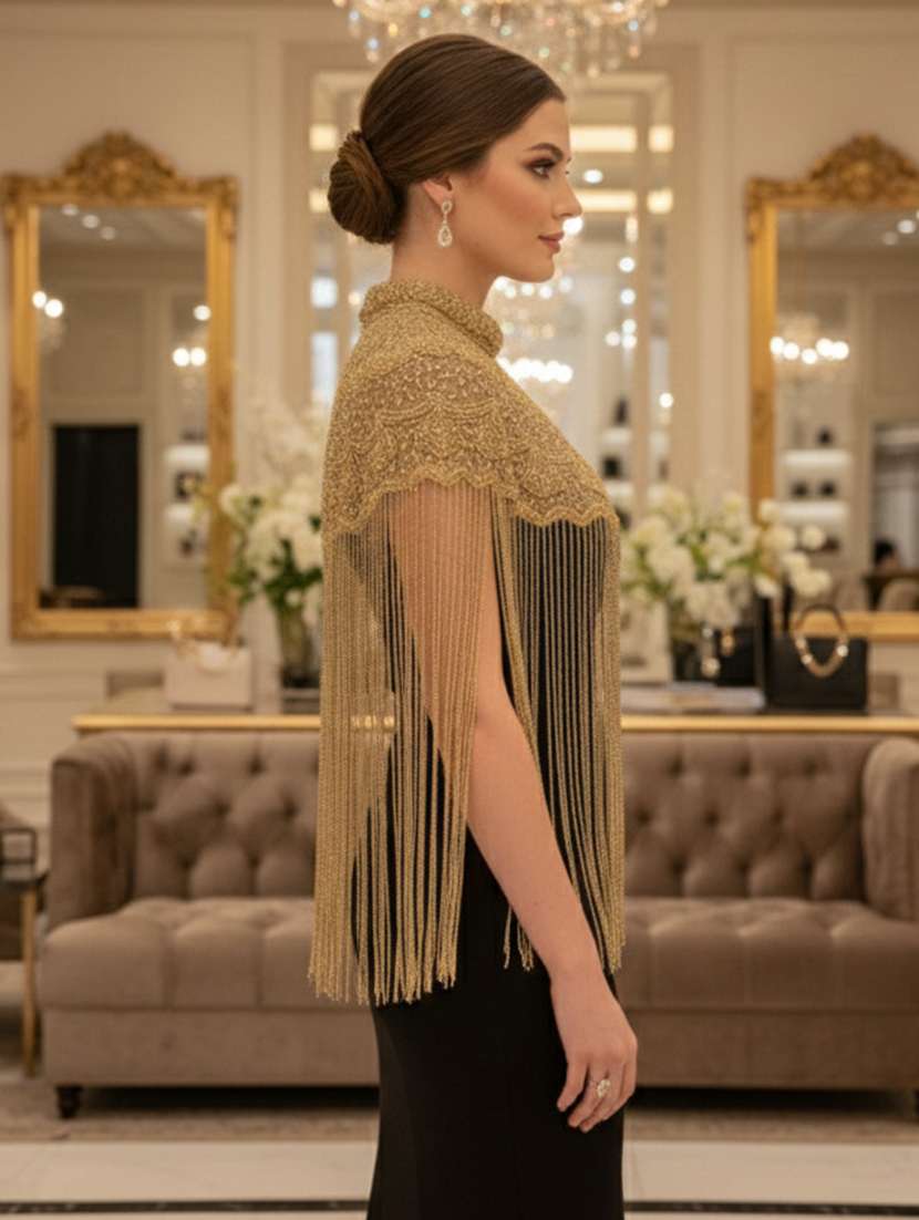 women embellsihed net cape - 22354552 -  Standard Image - 1