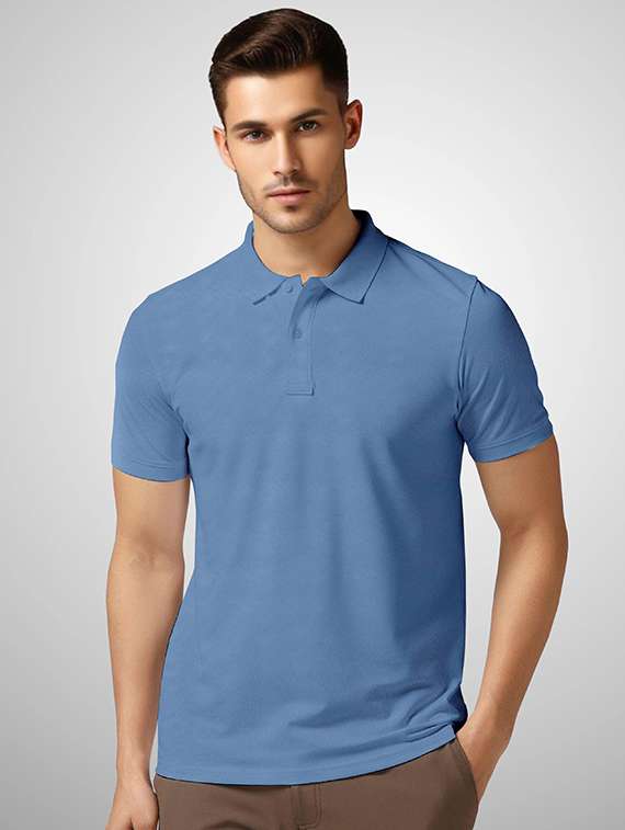 men solid short sleeve regular fit polo t-shirt