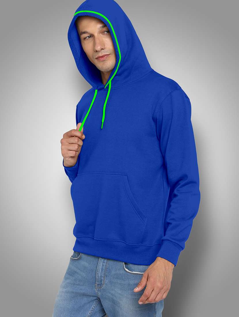men solid long sleeve hooded sweatshirt - 22355552 -  Standard Image - 1