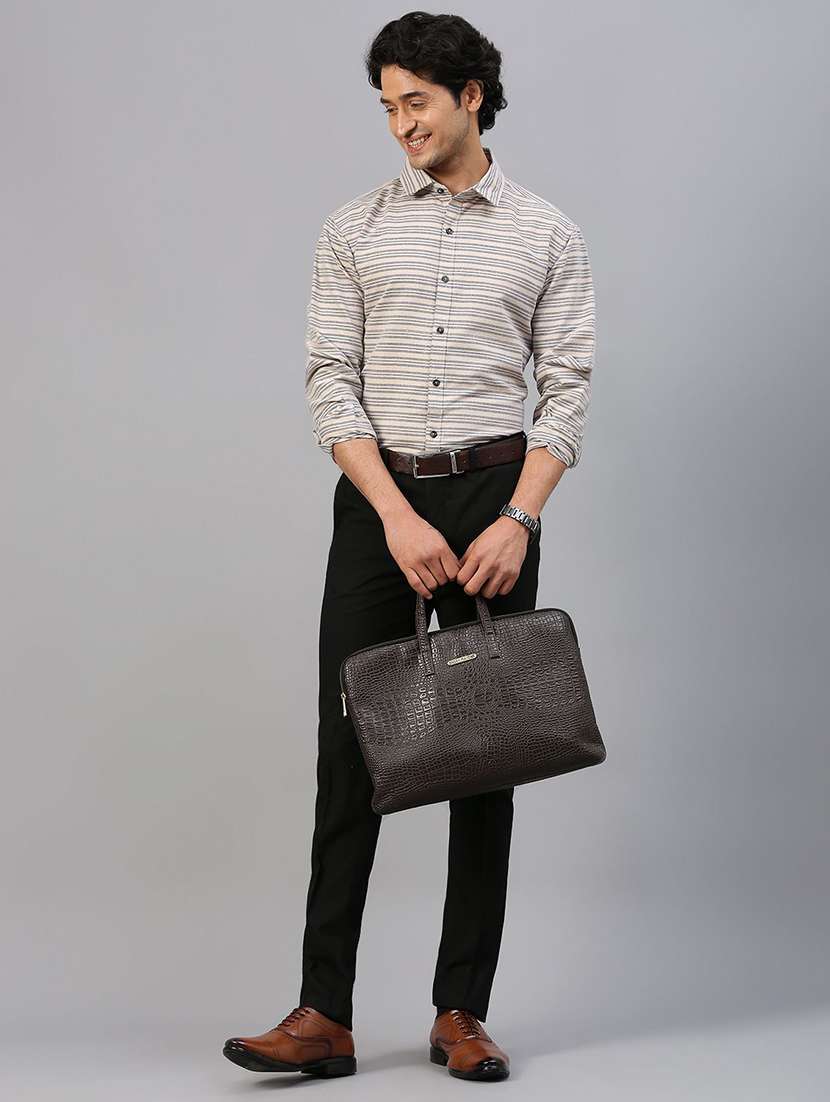 men striped long sleeve regular fit casual shirt - 22355553 -  Standard Image - 4