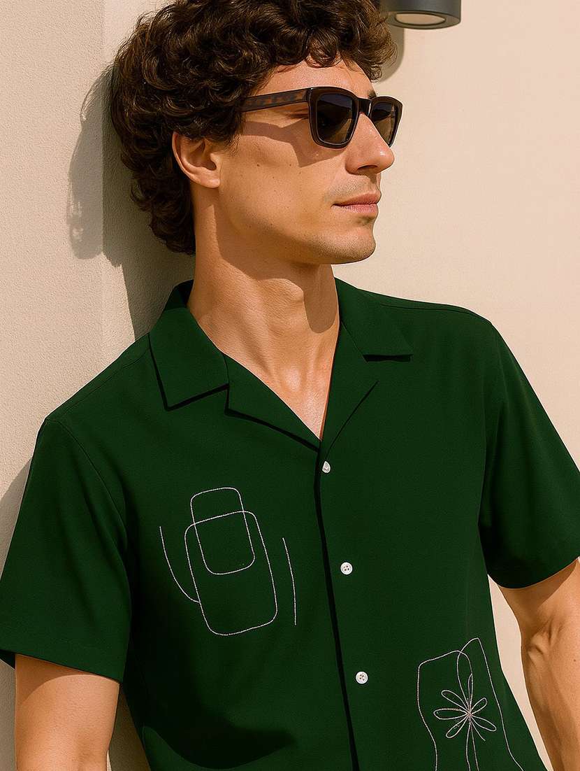 men solid with work short sleeve regular fit casual shirt - 22355627 -  Standard Image - 1