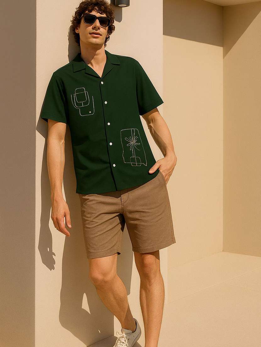 men solid with work short sleeve regular fit casual shirt - 22355627 -  Standard Image - 4