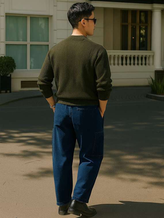 men solid mid rise cargo - 22355763 -  Standard Image - 4