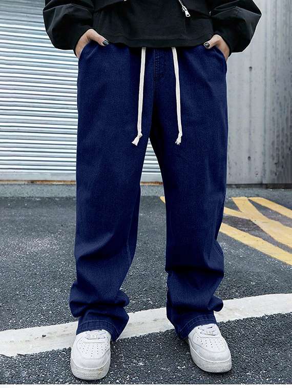 men solid mid rise jeans