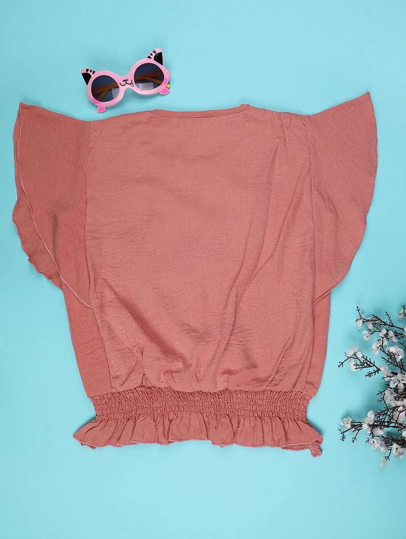 women peach polyester regular top - 22355849 -  Standard Image - 1