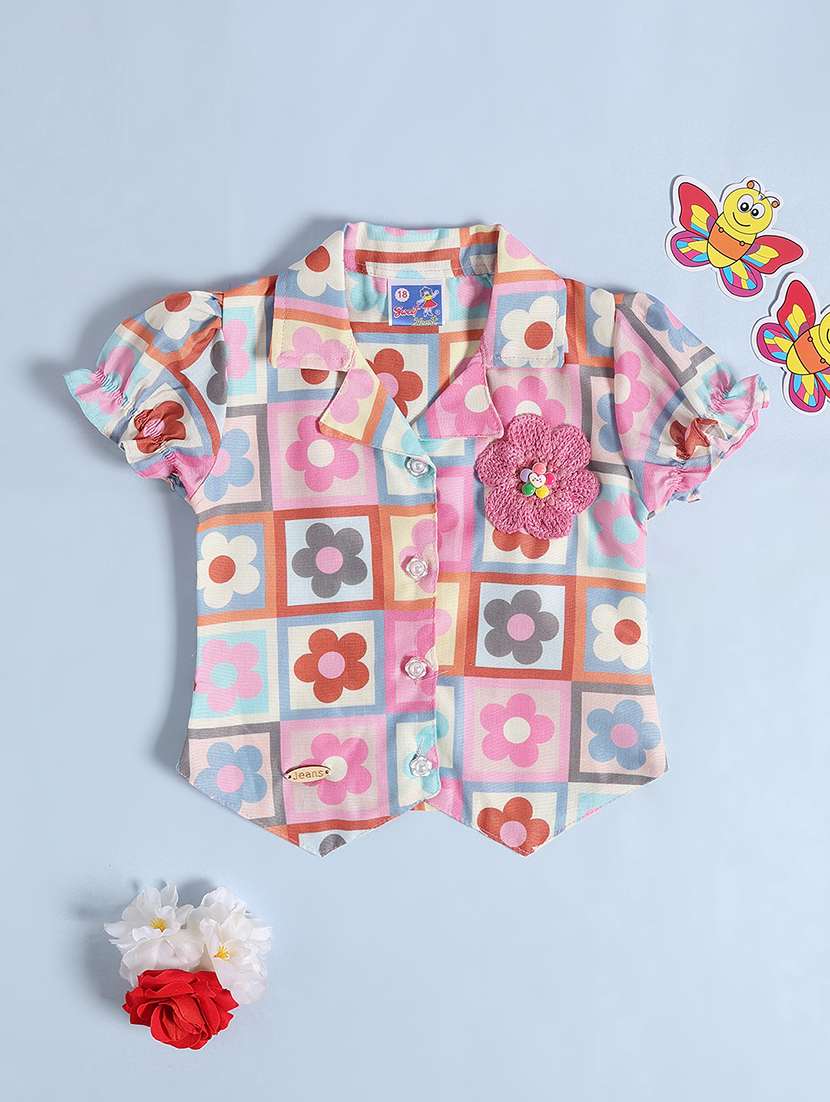 pink cotton skirt & top set coord - 22355907 -  Standard Image - 1