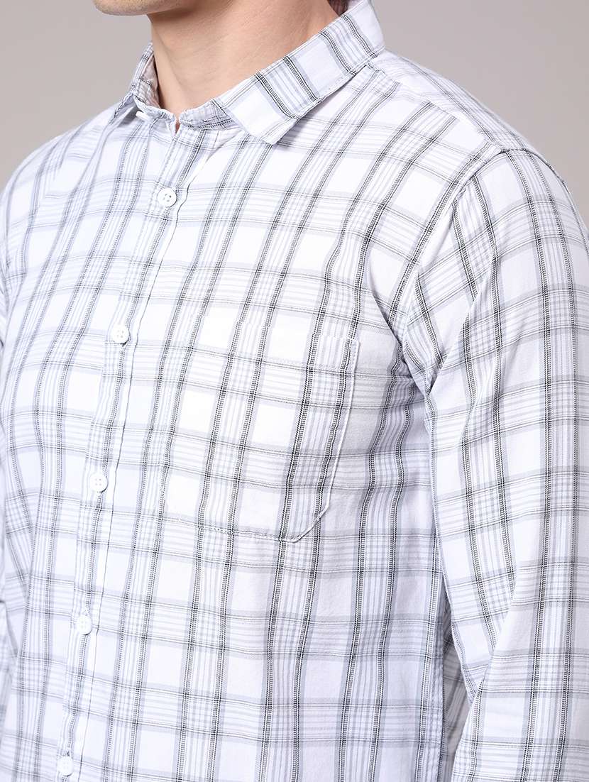 men checkered long sleeve slim fit casual shirt - 22355992 -  Standard Image - 1