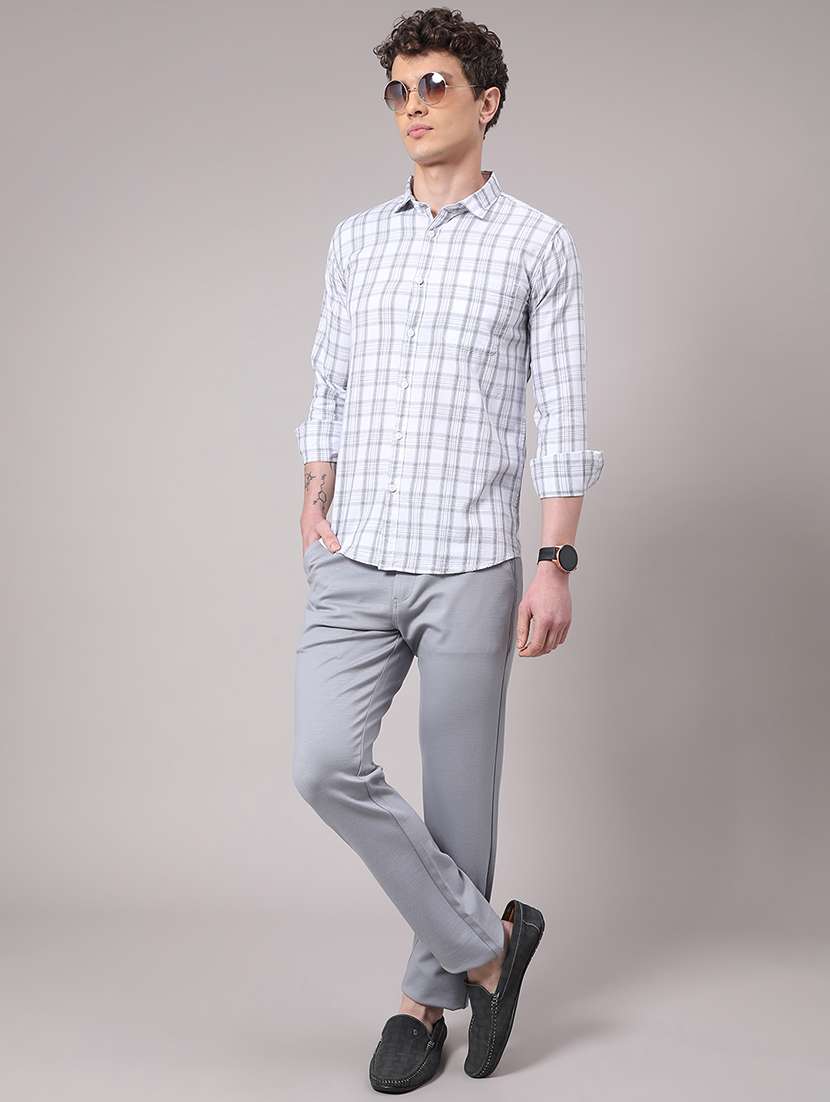men checkered long sleeve slim fit casual shirt - 22355992 -  Standard Image - 4