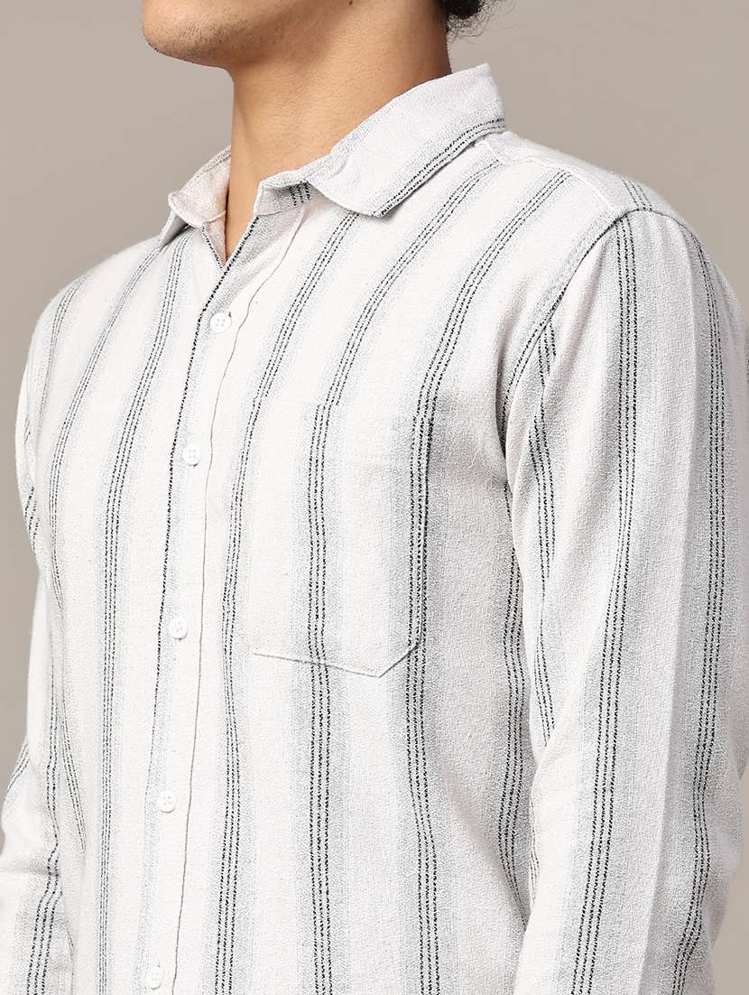 men striped long sleeve slim fit casual shirt - 22355998 -  Standard Image - 1