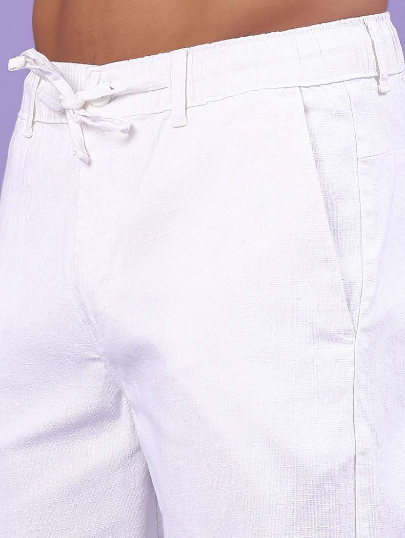 Men Solid Mid Rise Regular Fit Casual Trouser - 22356038 -  Standard Image - 1
