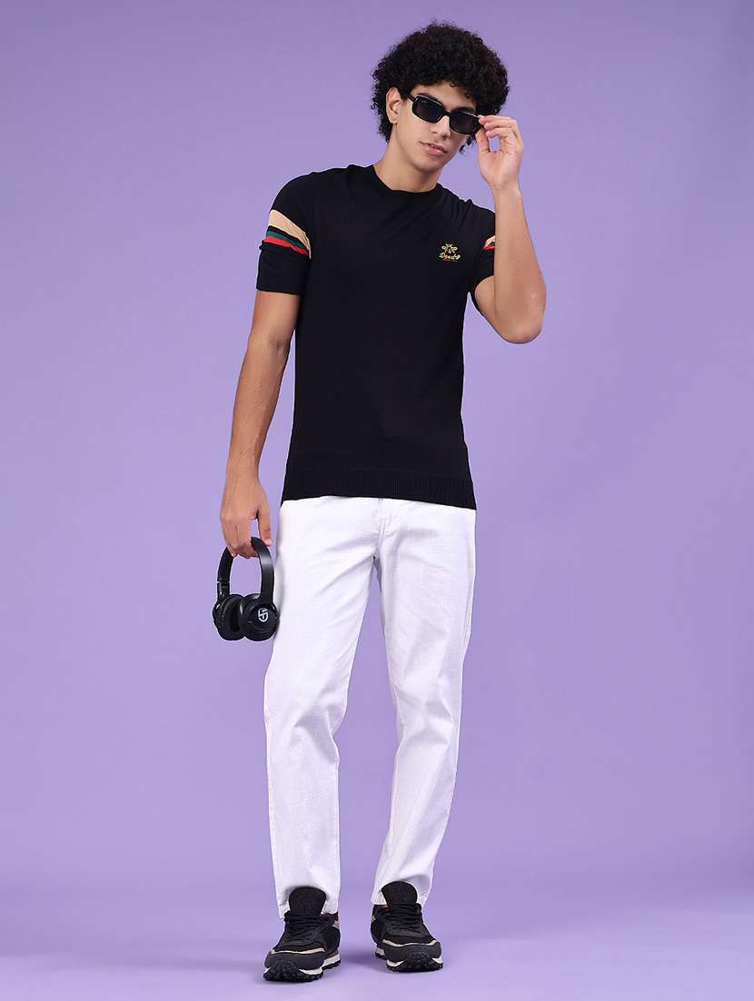 Men Solid Mid Rise Regular Fit Casual Trouser - 22356038 -  Standard Image - 4