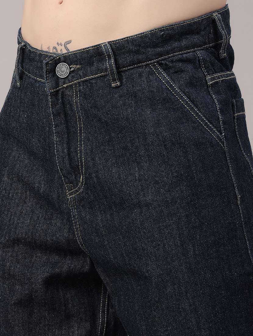 men plain mid rise full length relaxed fit jeans - 22356069 -  Standard Image - 1