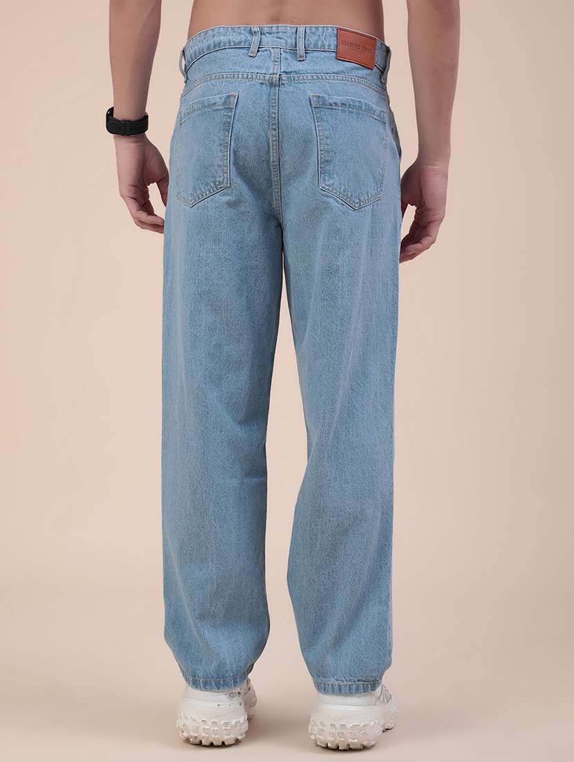 men plain mid rise full length relaxed fit jeans - 22356070 -  Standard Image - 4