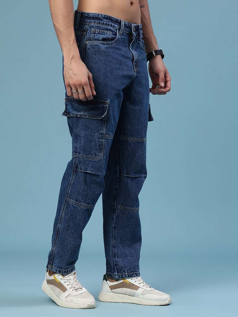 men blue denim jean