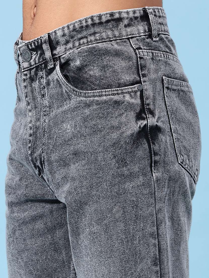 men plain mid rise full length straight jeans - 22356079 -  Standard Image - 1