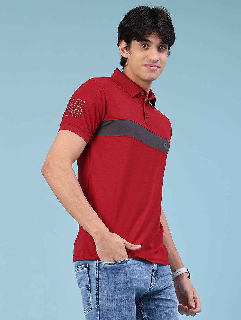 men color block short sleeve slim fit polo t-shirt - 22356210 -  Standard Image - 1