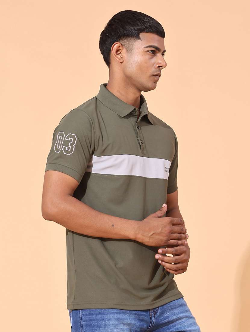 men color block short sleeve slim fit polo t-shirt - 22356211 -  Standard Image - 1