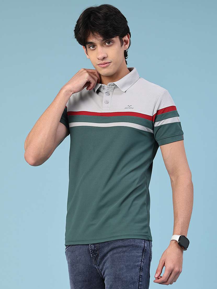 grey cotton blend plain tshirt - 22356238 -  Standard Image - 1