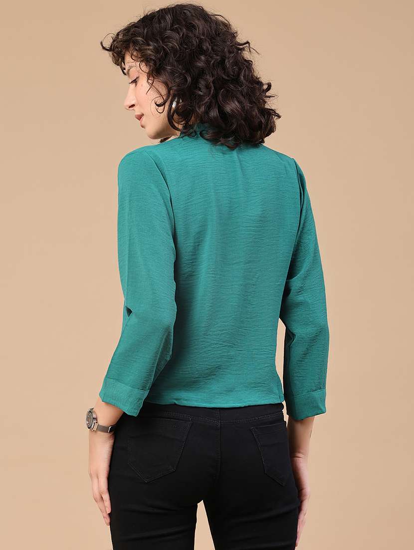 women embroidered mandarin neck regular shirt - 22356251 -  Standard Image - 4