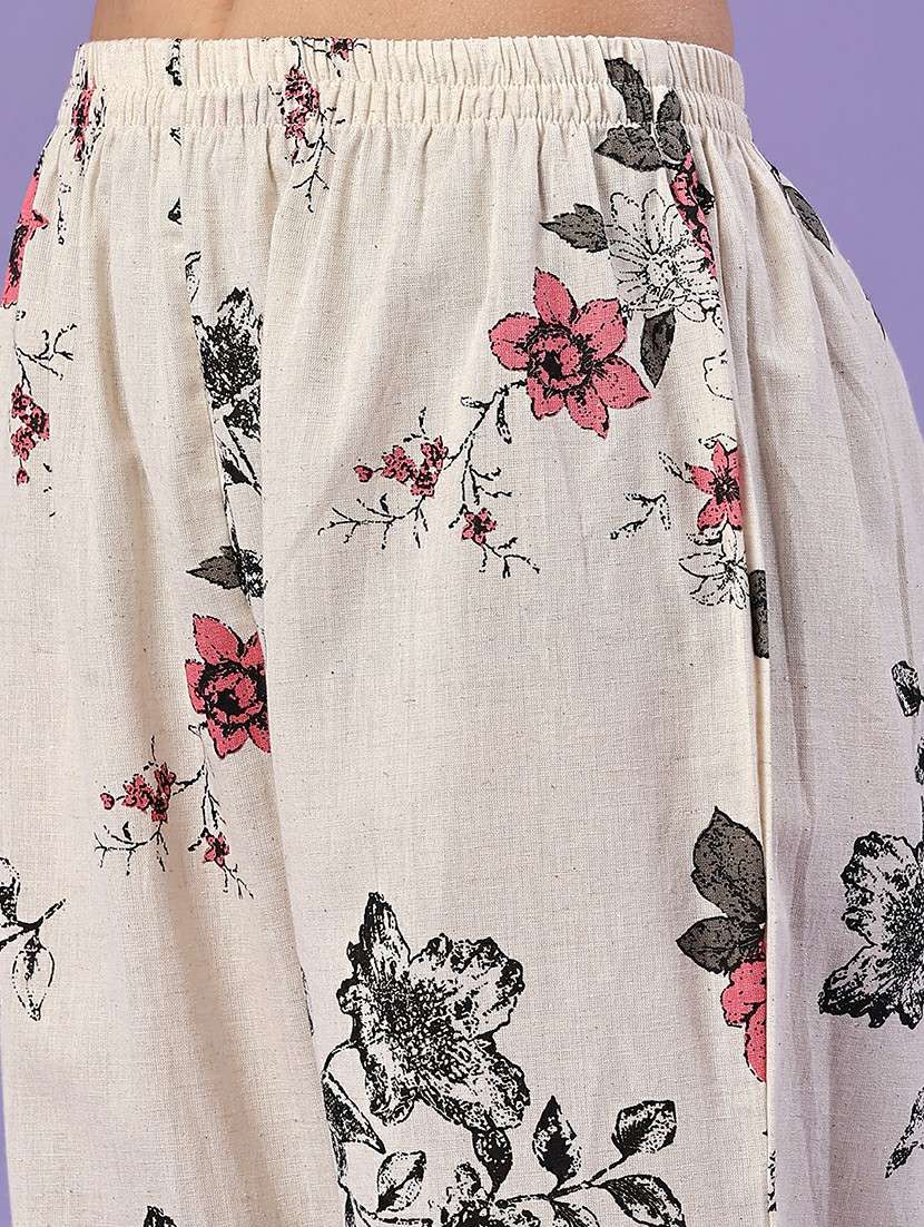 cream cotton top and trouser set coord - 22356303 -  Standard Image - 4