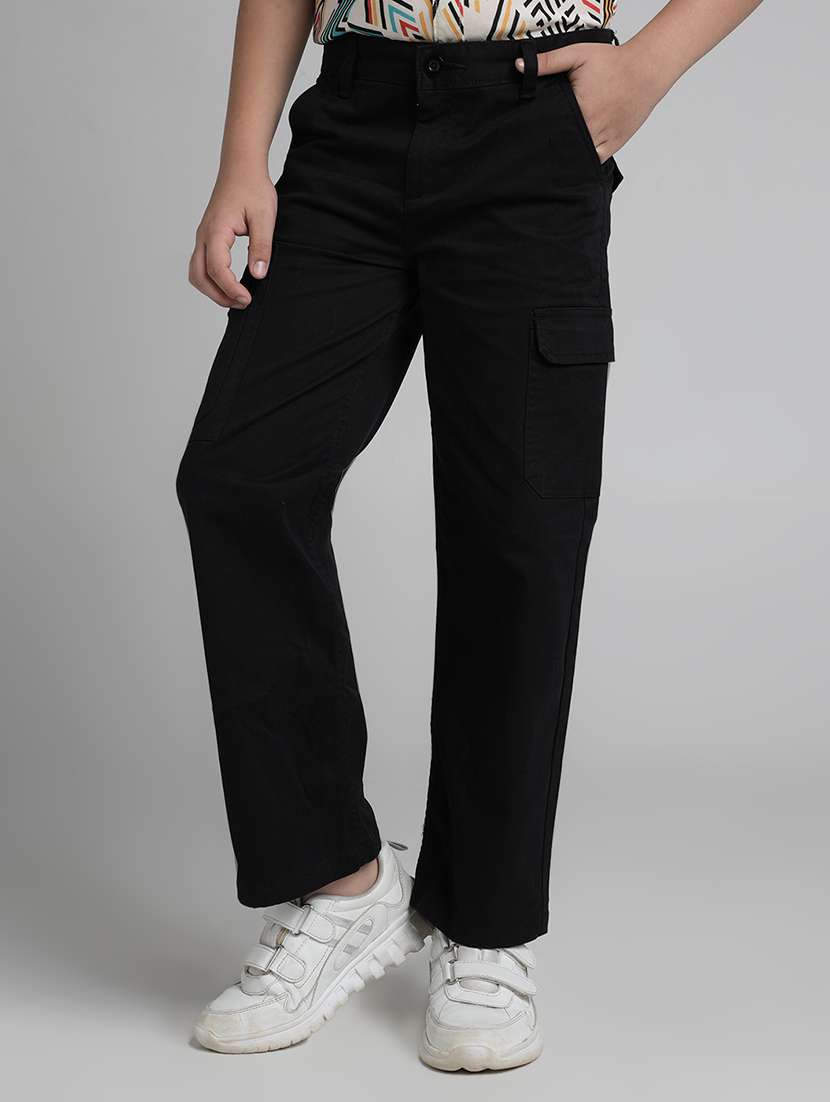 boys solid mid rise cargo - 22356426 -  Standard Image - 1