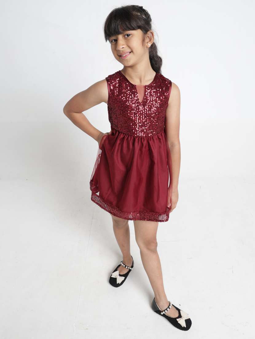 girls sequined sleeveless fit & flare dress - 22356440 -  Standard Image - 1