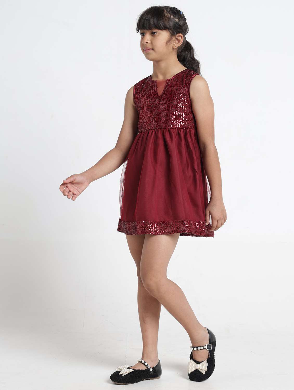 girls sequined sleeveless fit & flare dress - 22356440 -  Standard Image - 1