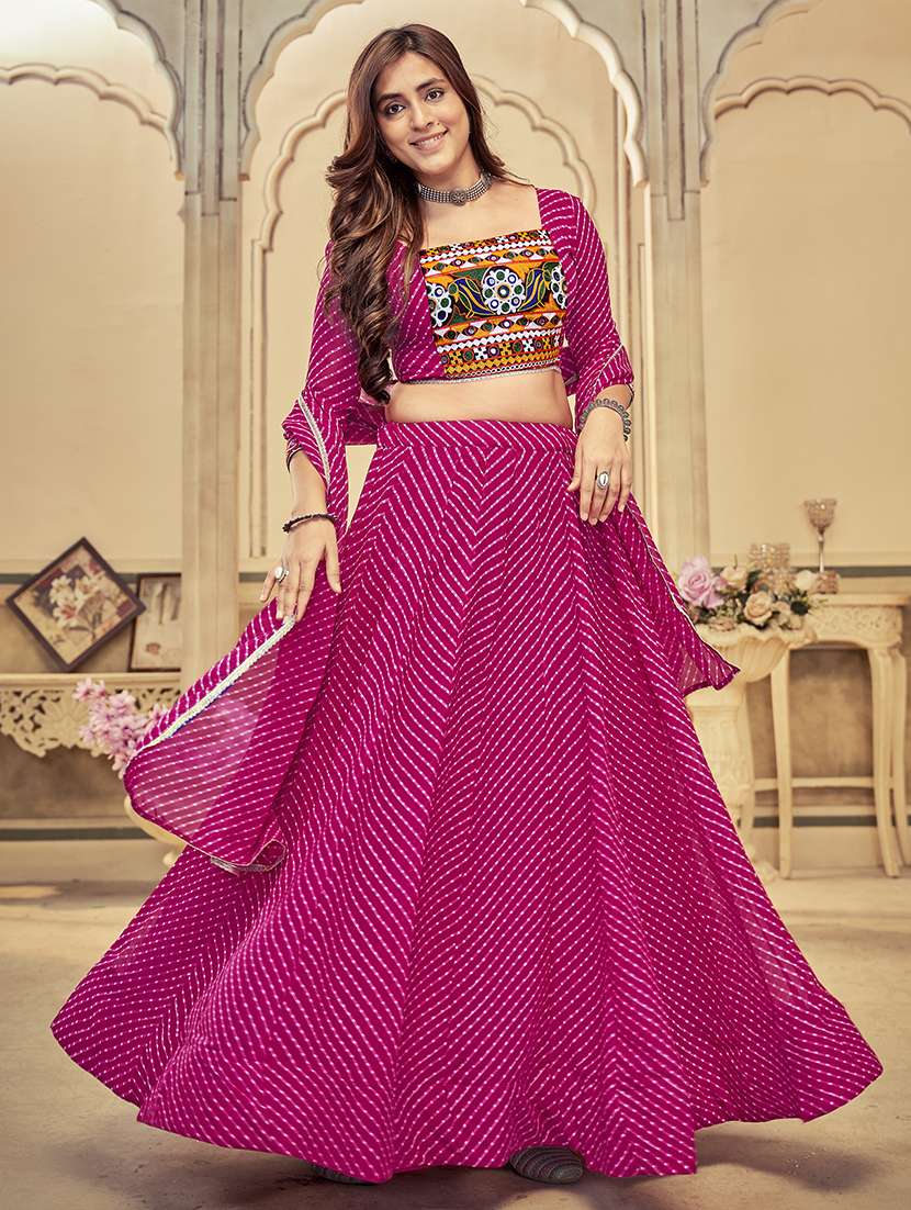 women printed flared stitched lehenga - 22356495 -  Standard Image - 1