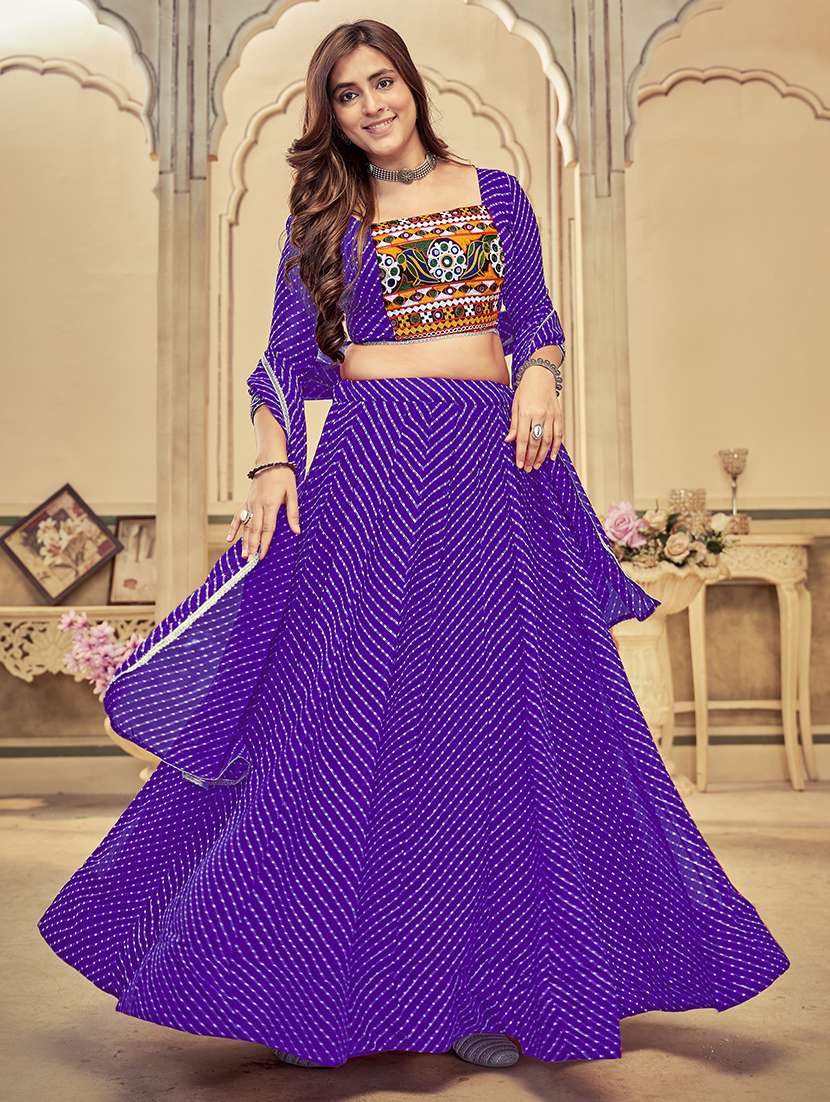 women printed flared stitched lehenga - 22356496 -  Standard Image - 1