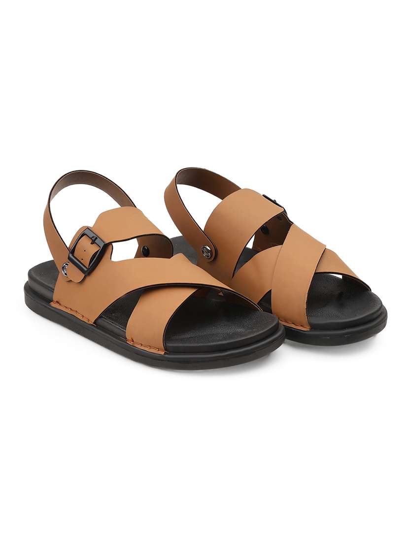 men solid back strap sandal - 22356559 -  Standard Image - 1