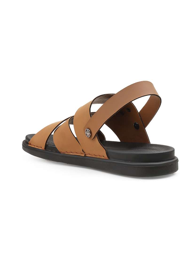 men solid back strap sandal - 22356559 -  Standard Image - 4