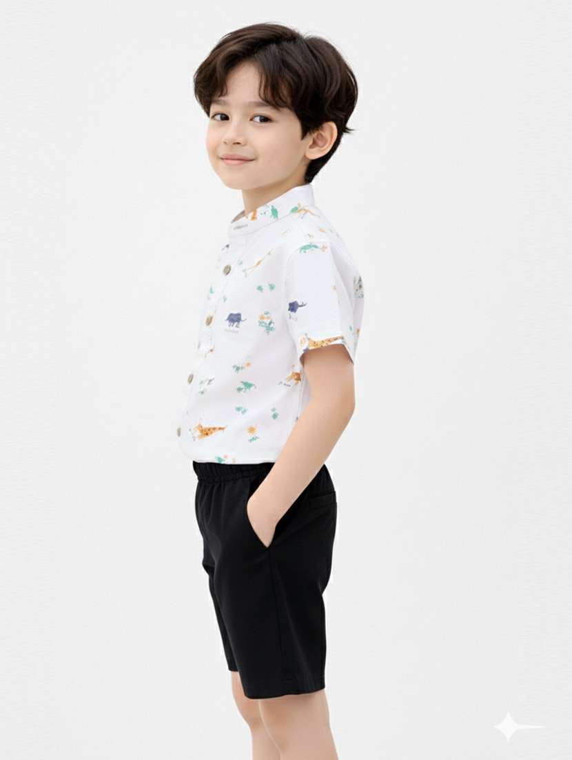 boys printed shirt and short set - 22356577 -  Standard Image - 1