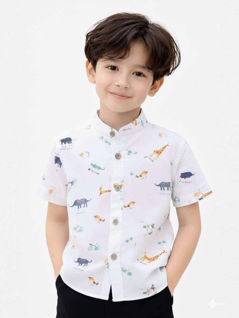 boys printed shirt and short set - 22356581 -  Standard Image - 1