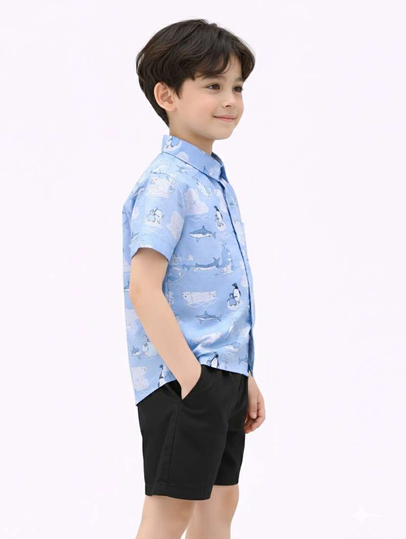 boys printed shirt and short set - 22356586 -  Standard Image - 1