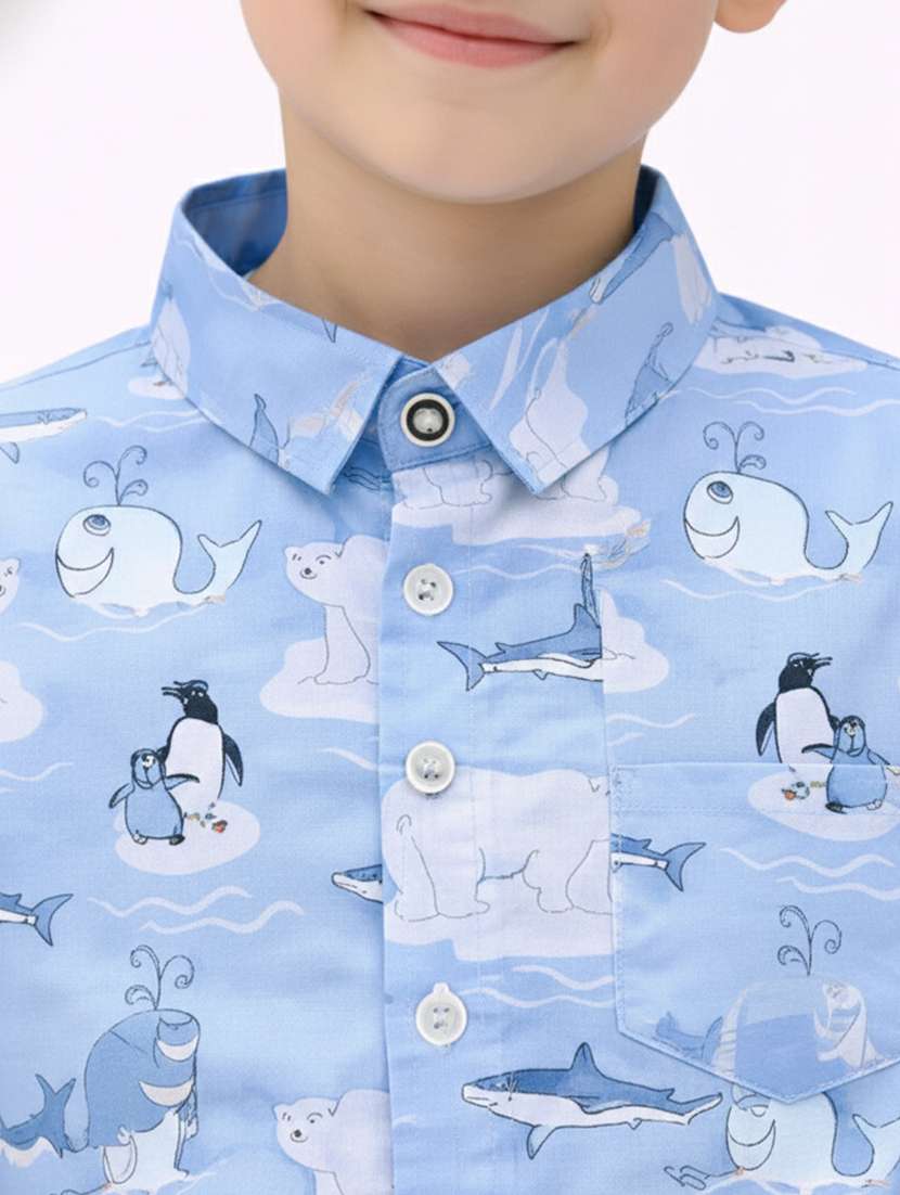boys printed shirt and short set - 22356586 -  Standard Image - 4
