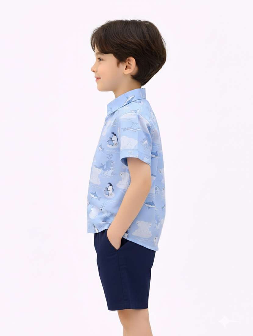 boys printed shirt and short set - 22356587 -  Standard Image - 1