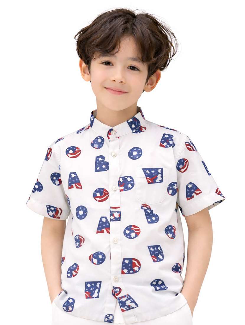 boys printed shirt and short set - 22356590 -  Standard Image - 1