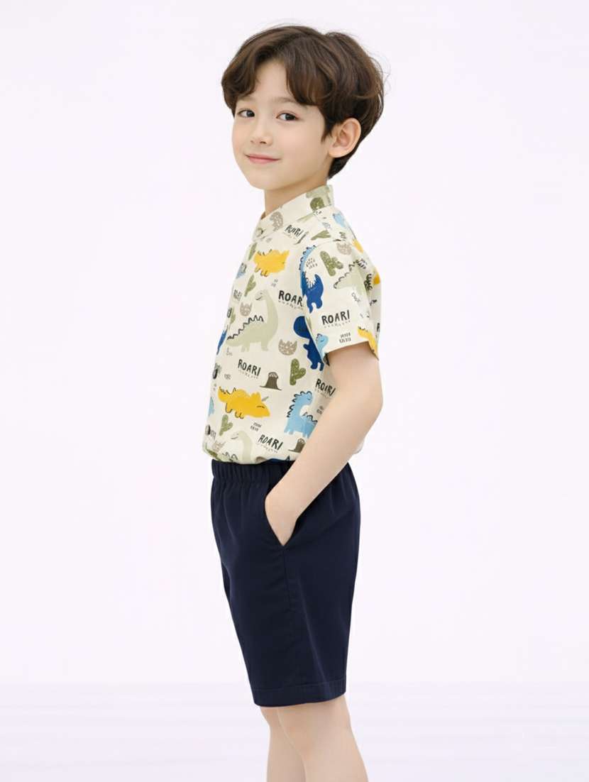 boys printed shirt and short set - 22356629 -  Standard Image - 1