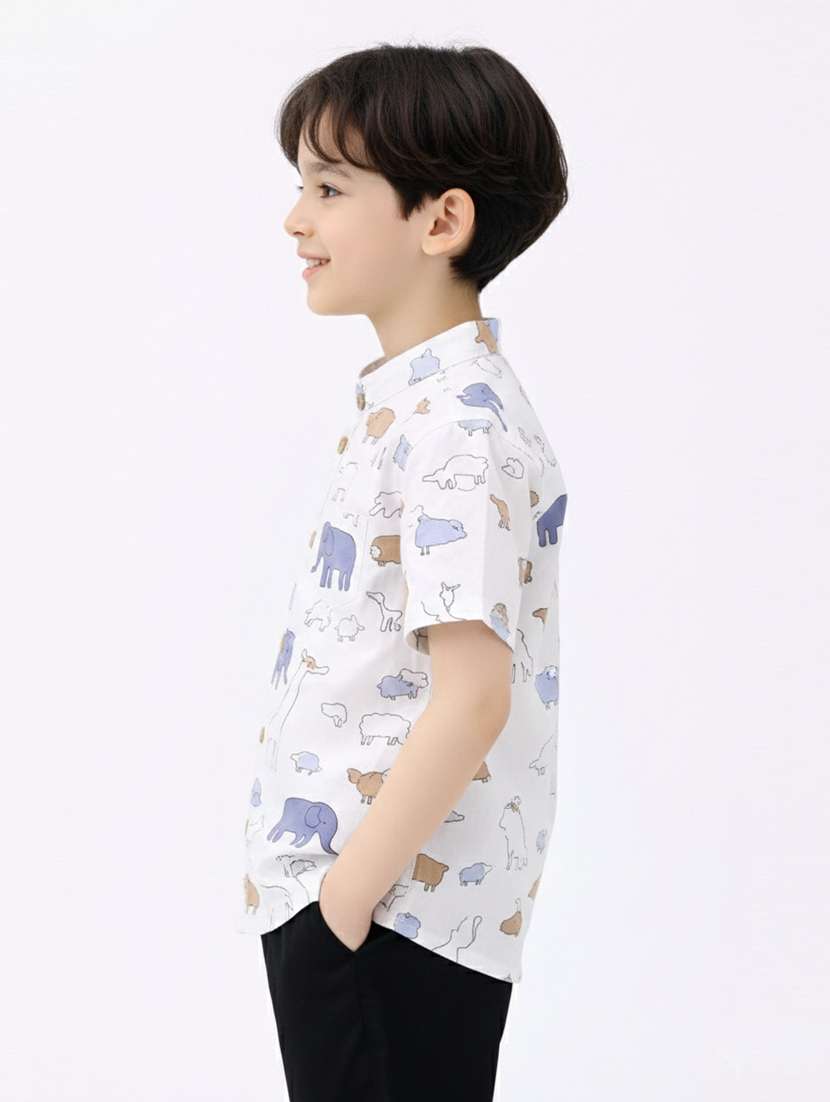 boys printed shirt and short set - 22356636 -  Standard Image - 1