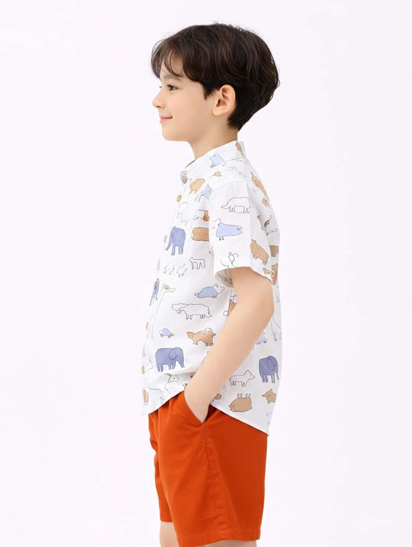 boys printed shirt and short set - 22356639 -  Standard Image - 1