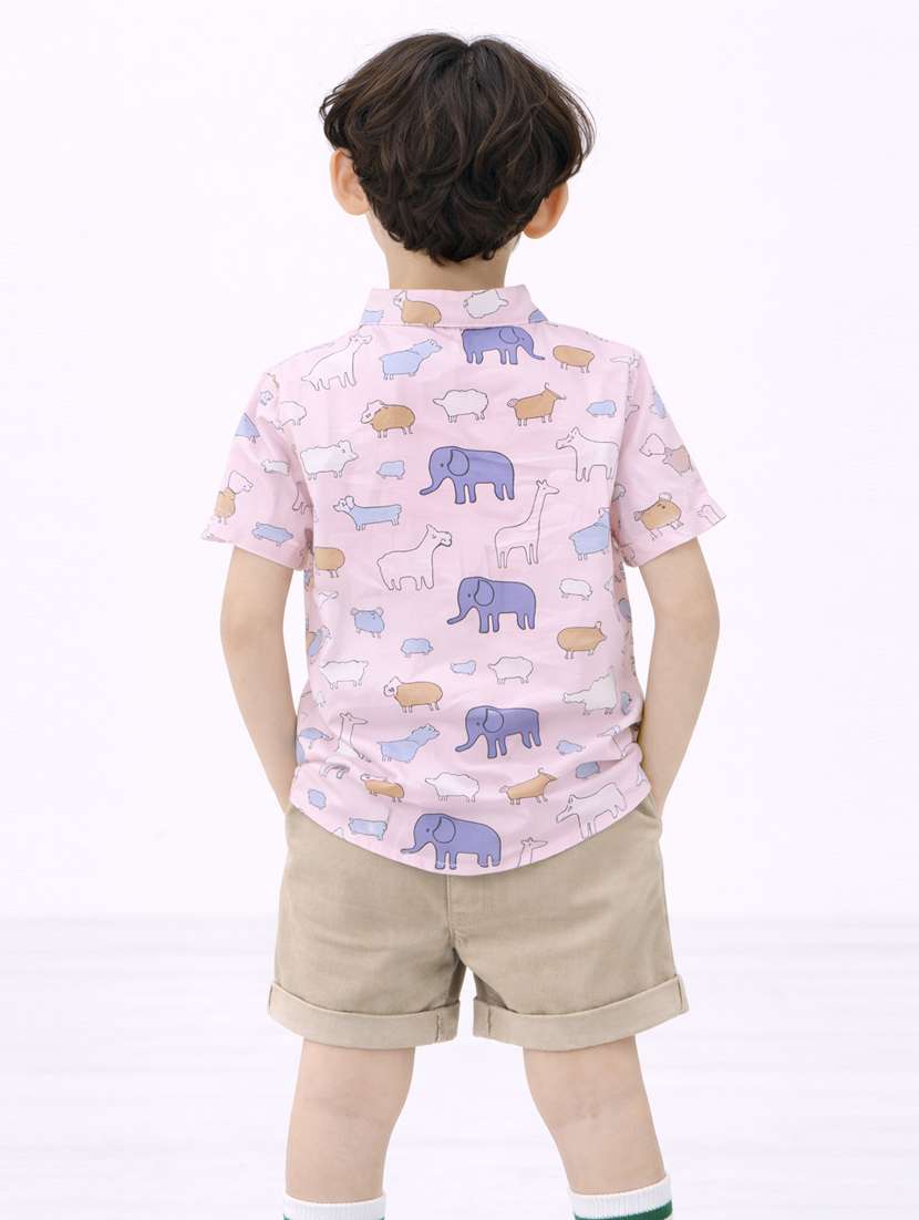 Boys Printed Shirt And Short Set - 22356642 -  Standard Image - 1