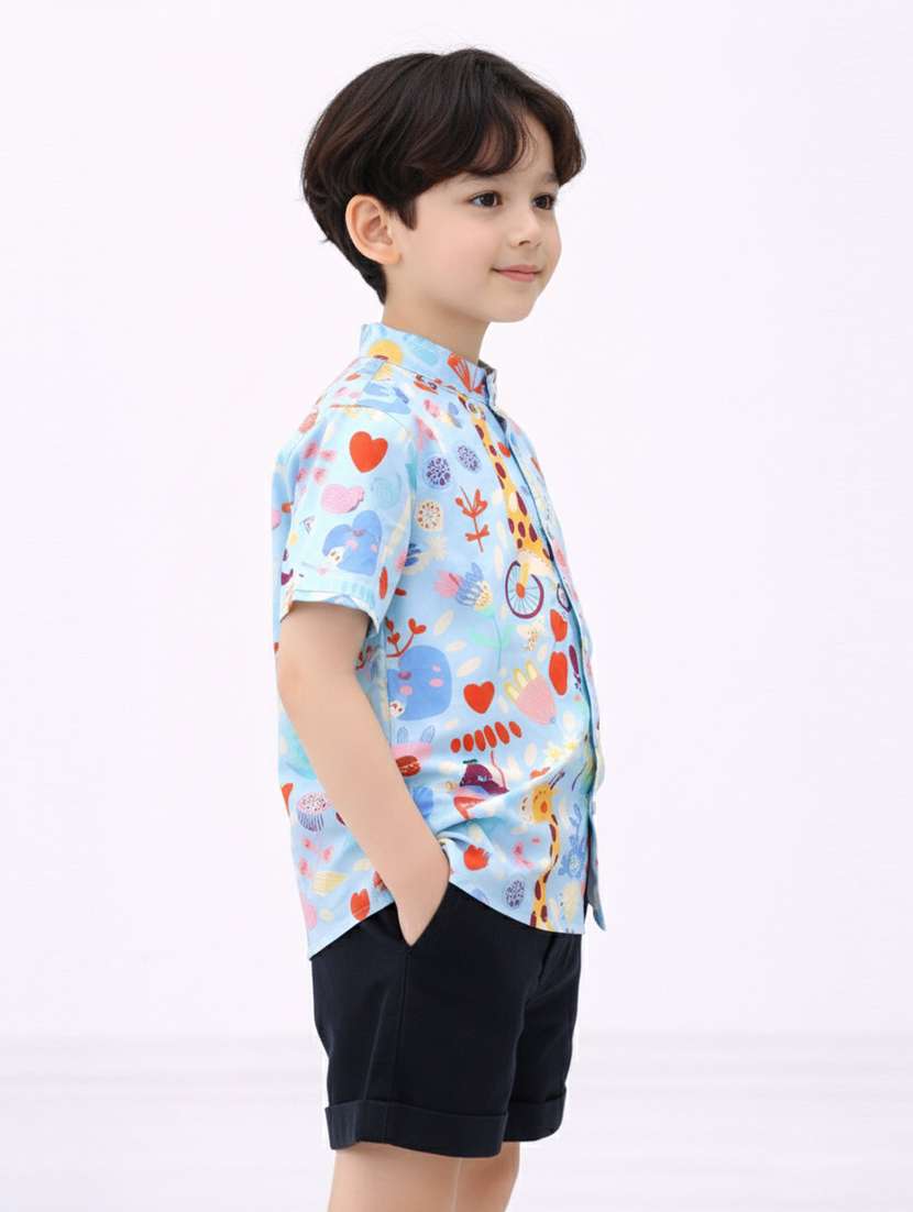 boys printed shirt and short set - 22356643 -  Standard Image - 1